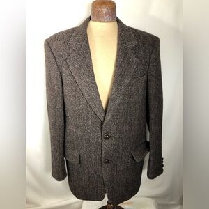 Men’s Vintage Brown Tweed Sport Coat / Jacket. Size 40 R. Harry Tweed.